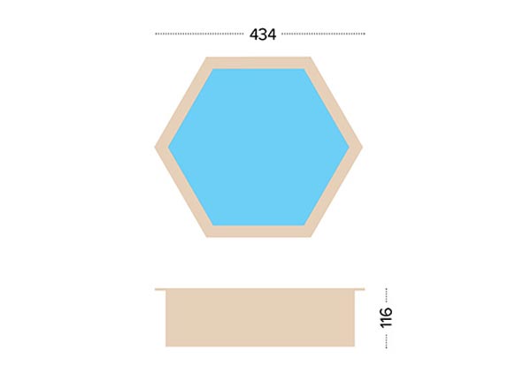 dřevěný bazén hexa 2 rozměry